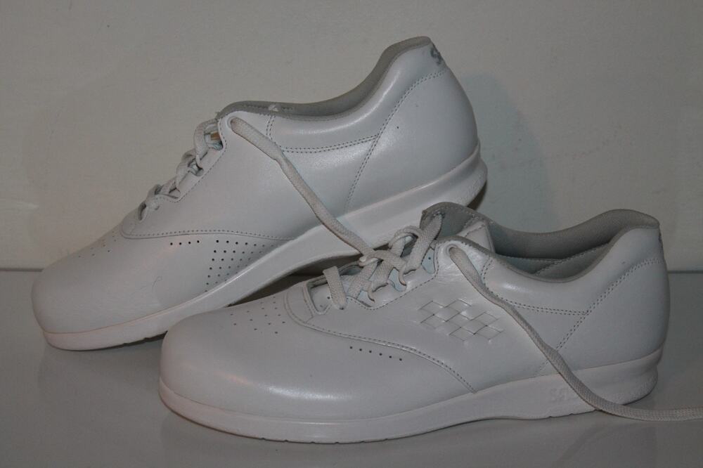 SAS Free Time Comfort Walking Shoes, #G7696371, White, LEA, Women's 11.5 Narrow